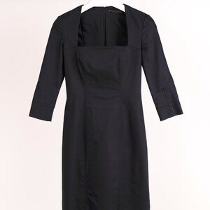 The Row Gamner Black Stretch Cotton Fitted Mini Dress